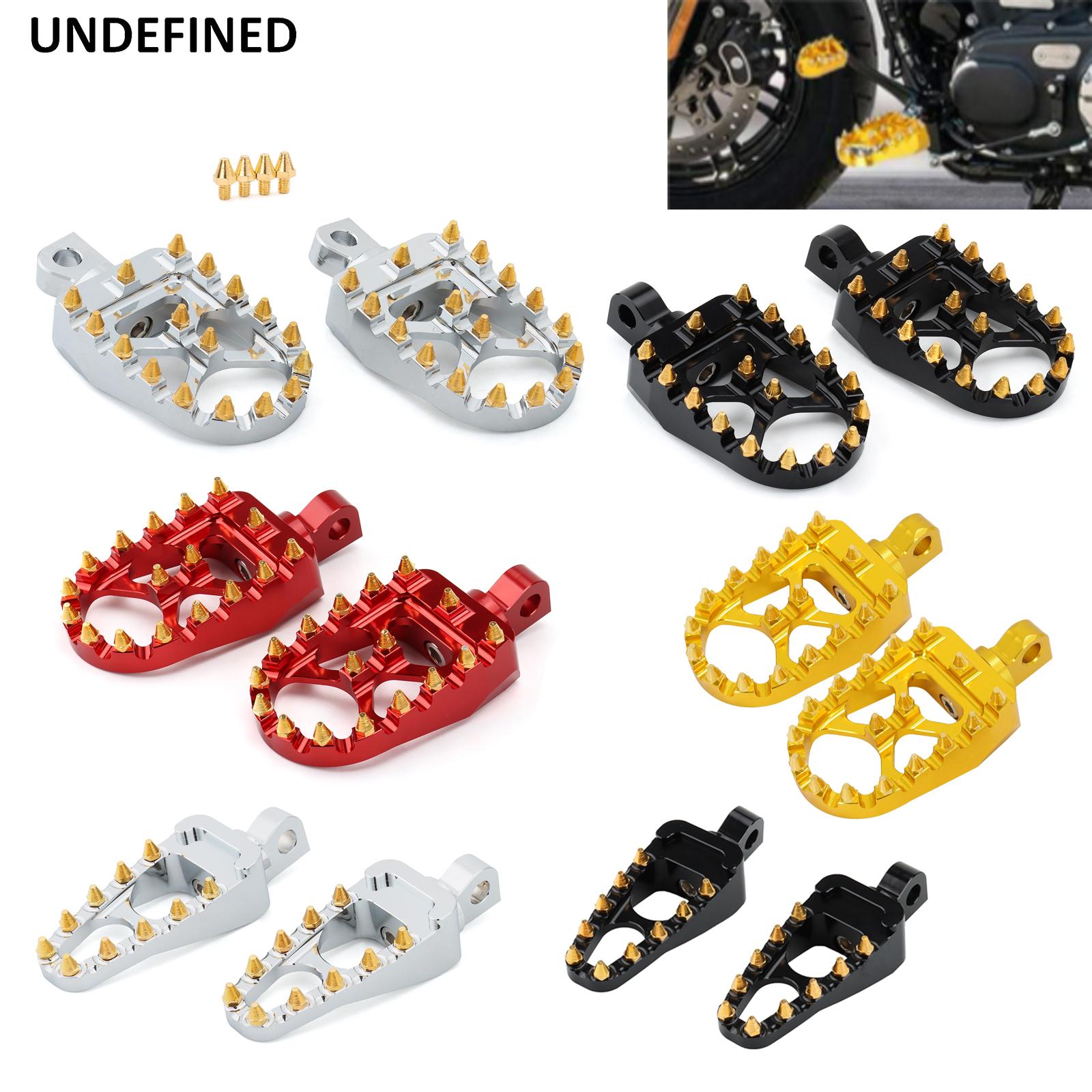 

Подножки Gold Spike MX, широкие толстые подножки для мотоцикла, вращающиеся на 360 градусов для Harley Dyna Fatboy Sportster Iron 883 Street красный