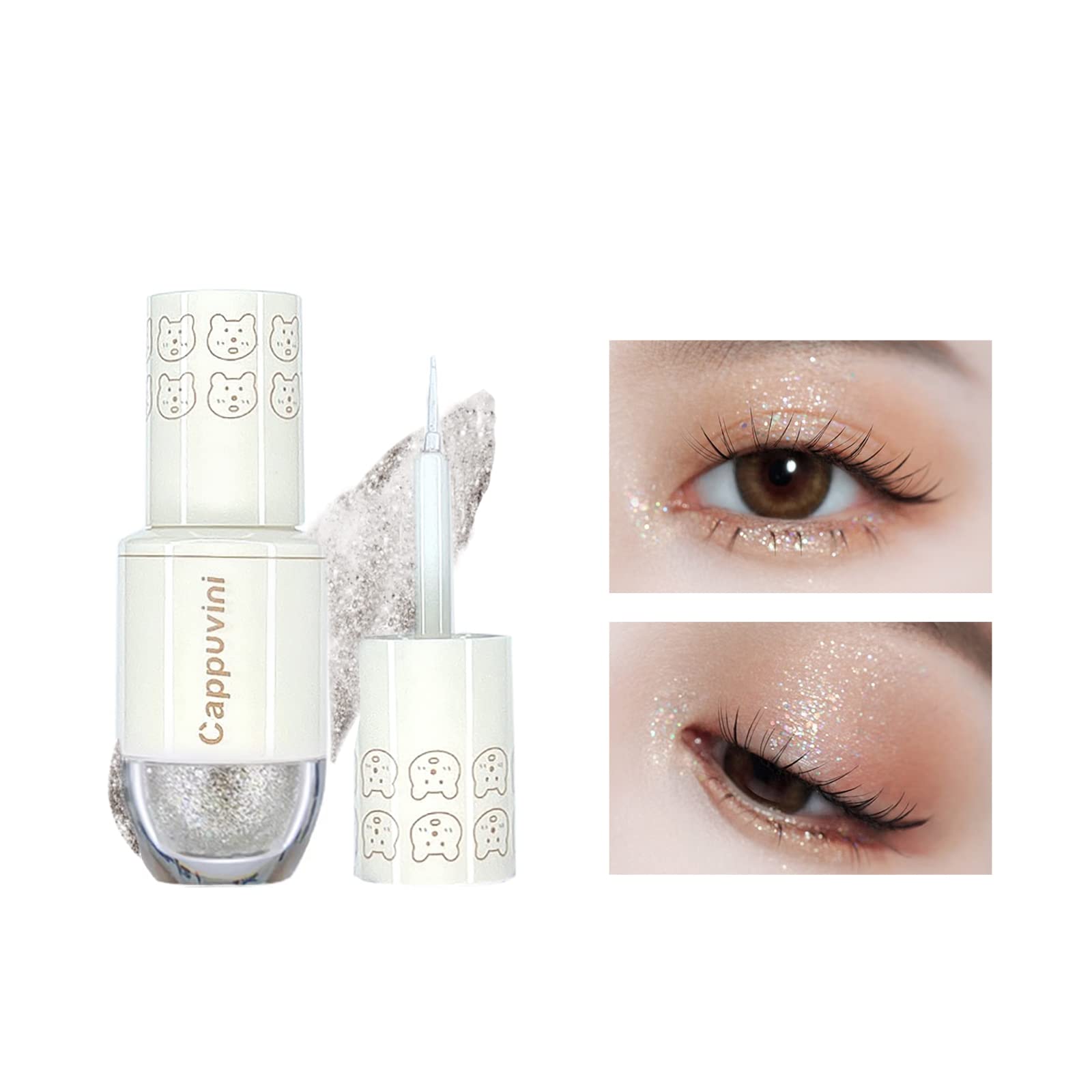 

CAPPUVINI Liquid Glitter Liquid Eye Single Stick Eye Tear 6 Star Sand Liquid Eye Liquid Eye High Easy to 4g [Оригинальный продукт] Звездообразные тени,