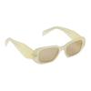 Prada Geometric Design Acetate Irregular Shape Sunglasses Unisex Couple Style Frosted Vanilla