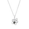 925 Titanium Steel Paw Print Dog Tag Necklace - Cute Collarbone Chain with Animal Markings Projection Pendant