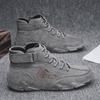 Hand-stitching Leather Men Boots Autumn Casual Split Leather Shoes Men Ankle Boots