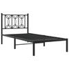 VidaXL Cadre de lit métal avec tête de lit noir 90x190 cm, lit simple, meuble de chambre à coucher, lit d'invité, lit, cadre 376120