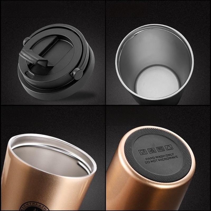 500ml Portable 304 Stainless Steel Insulated Coffee Mug Creative Gift Handheld Thermos for Travel And Outdoor