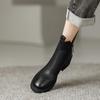 Fashion 2024 New Winter Women Shoes Platform Boots Fashion Women Boots Round Toe Chunky Heel Boots Women Solid Women Shoes Leather Shoes