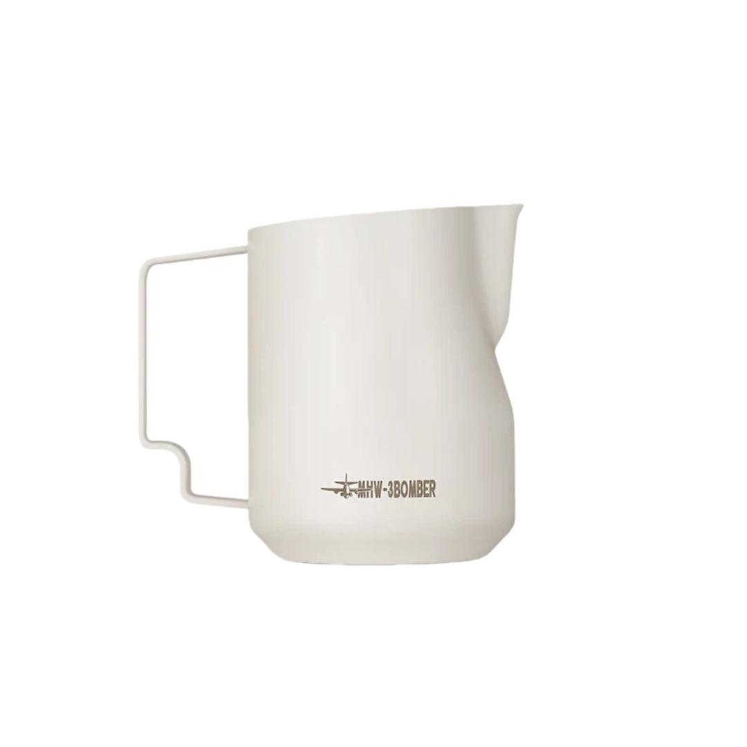 

MHW-3BOMBER Turbine Milk Frother, Coffee Latte Art Cup, Stainless Steel Eagle Beak Italian Style, 450ml, White білий