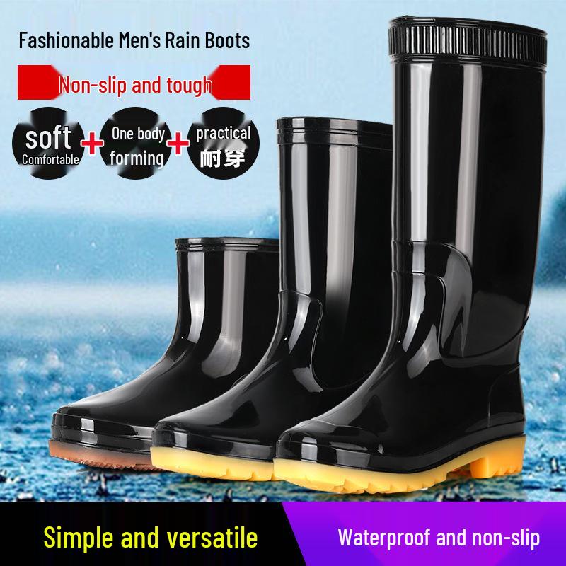 Wasserdichte Regenstiefel für Herren: Rutschfestes Gummi, Fleecefutter, Erhältlich in langen, mittellangen und kurzen Ausführungen