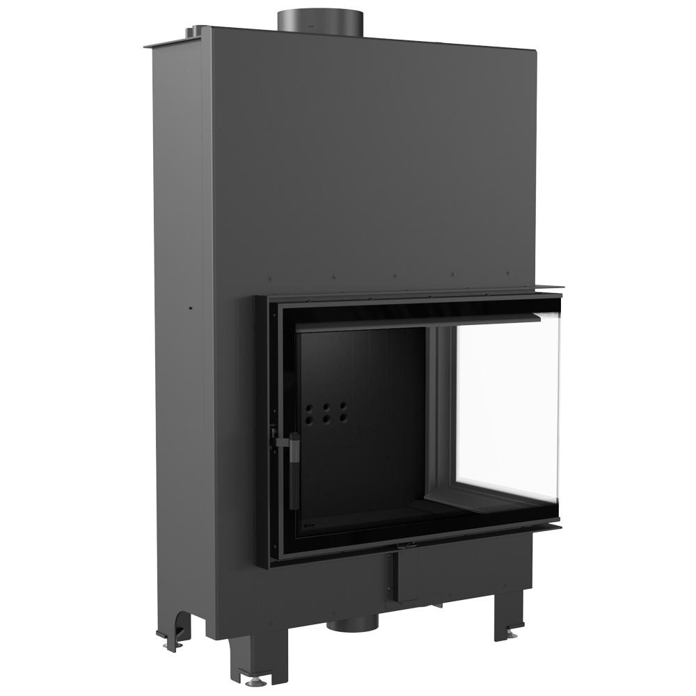 Water Heating Fireplace KRATKI MBA Right 17 kW Ø 200 Black Thermotec Lining