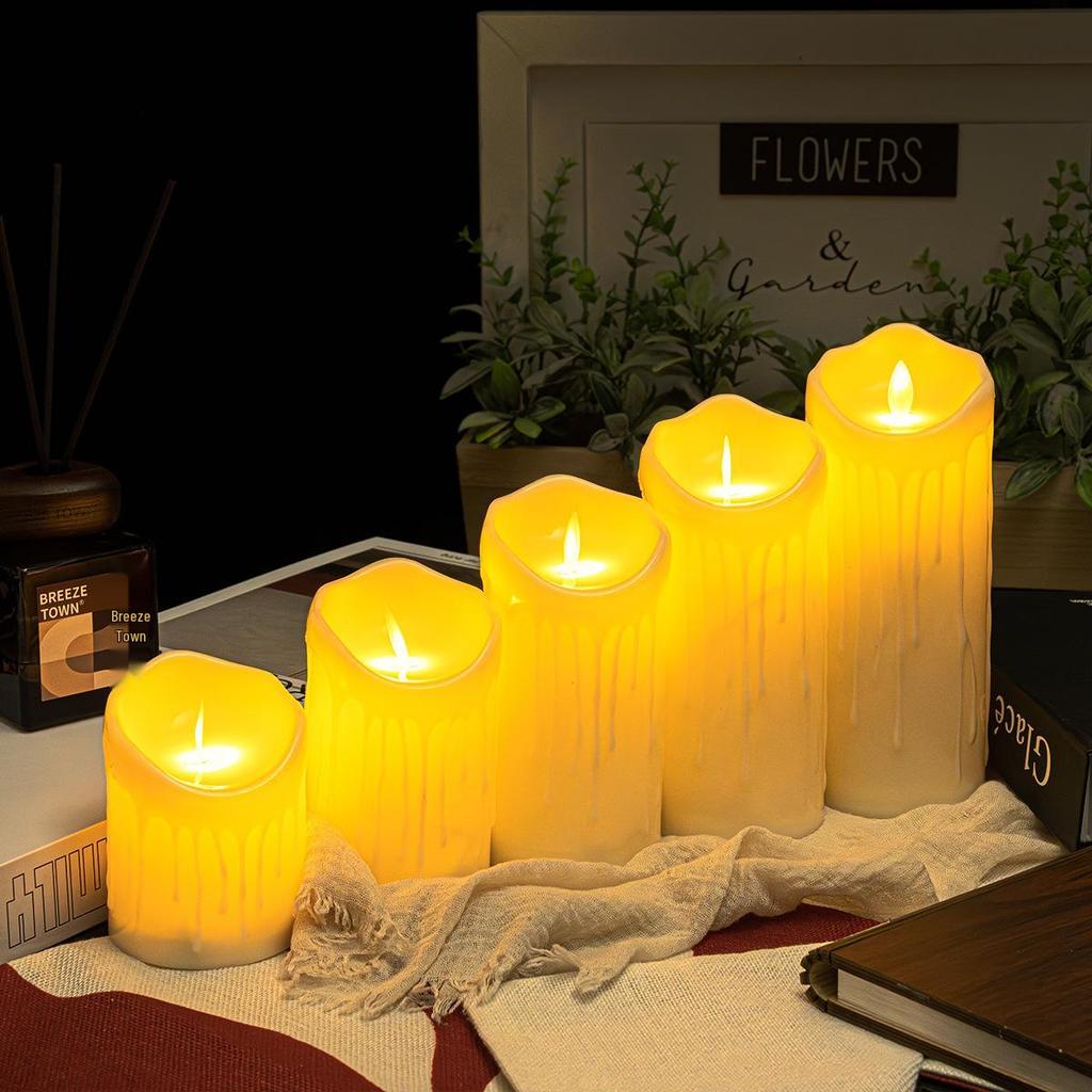 Flickering LED Candles with 10-Key Remote for Weddings, Parties, and Home Decor Script Props