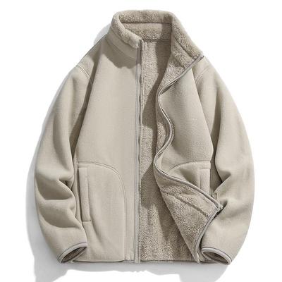 Unisex Double-Sided Polar Fleece Lambswool Jacket - Thickened for Autumn/Winter