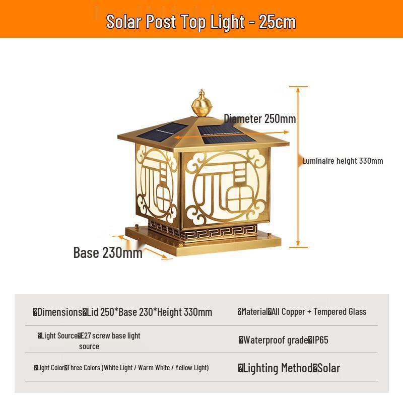 Chinese Style Solar LED Pillar Light