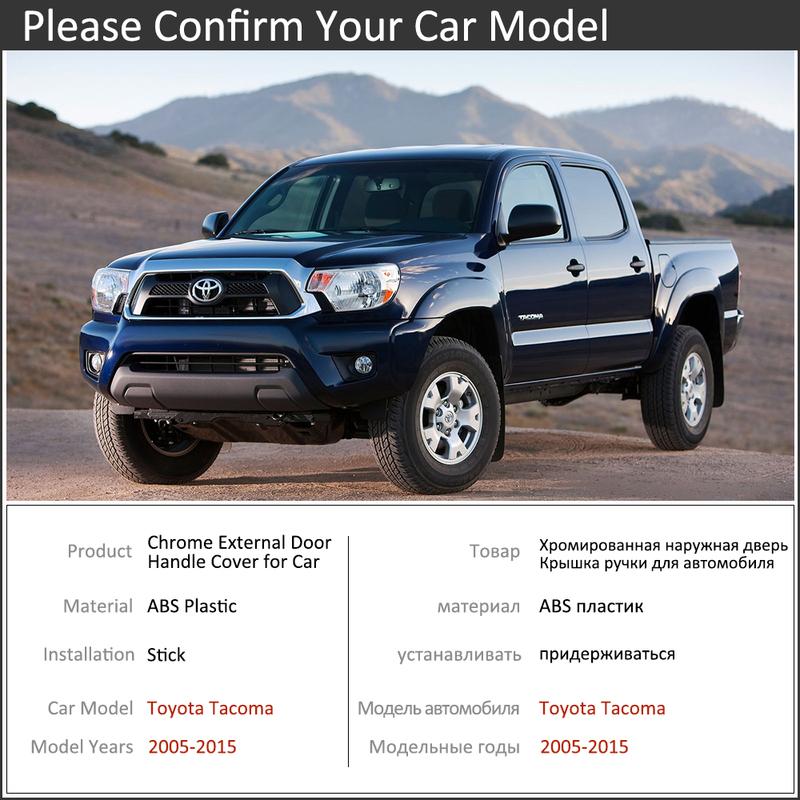 Chrome Car Door Handle Cover for Toyota Tacoma N220 N240 N250 N260 N270 2005~2015 Trim Set Exterior Accessories 2006 2010 2014