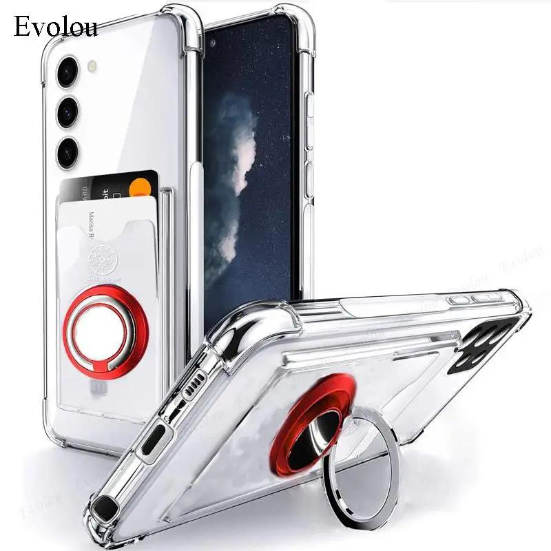 Geldbörse Kartenschlitz Transparente Handyhülle Für Redmi Note 15 Pro Plus Ringständer Halter Weiche Silikonhülle Für Redmi Note 14 13 4G