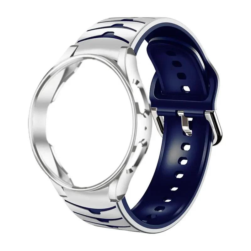No Gaps Band For Samsung Galaxy Watch 6 classic 43 47mm/4/5/6 44mm 40mm Silicone correa Bracelet Galaxy 5 Pro 45mm Strap+Case
