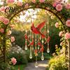 Yard Art for Outside Hummingbird Wind Chime, Chimes Outside, Stained Glass & Crystal Sun Catcher Hanging Bird Ornament Windchime, Colorful Decorations