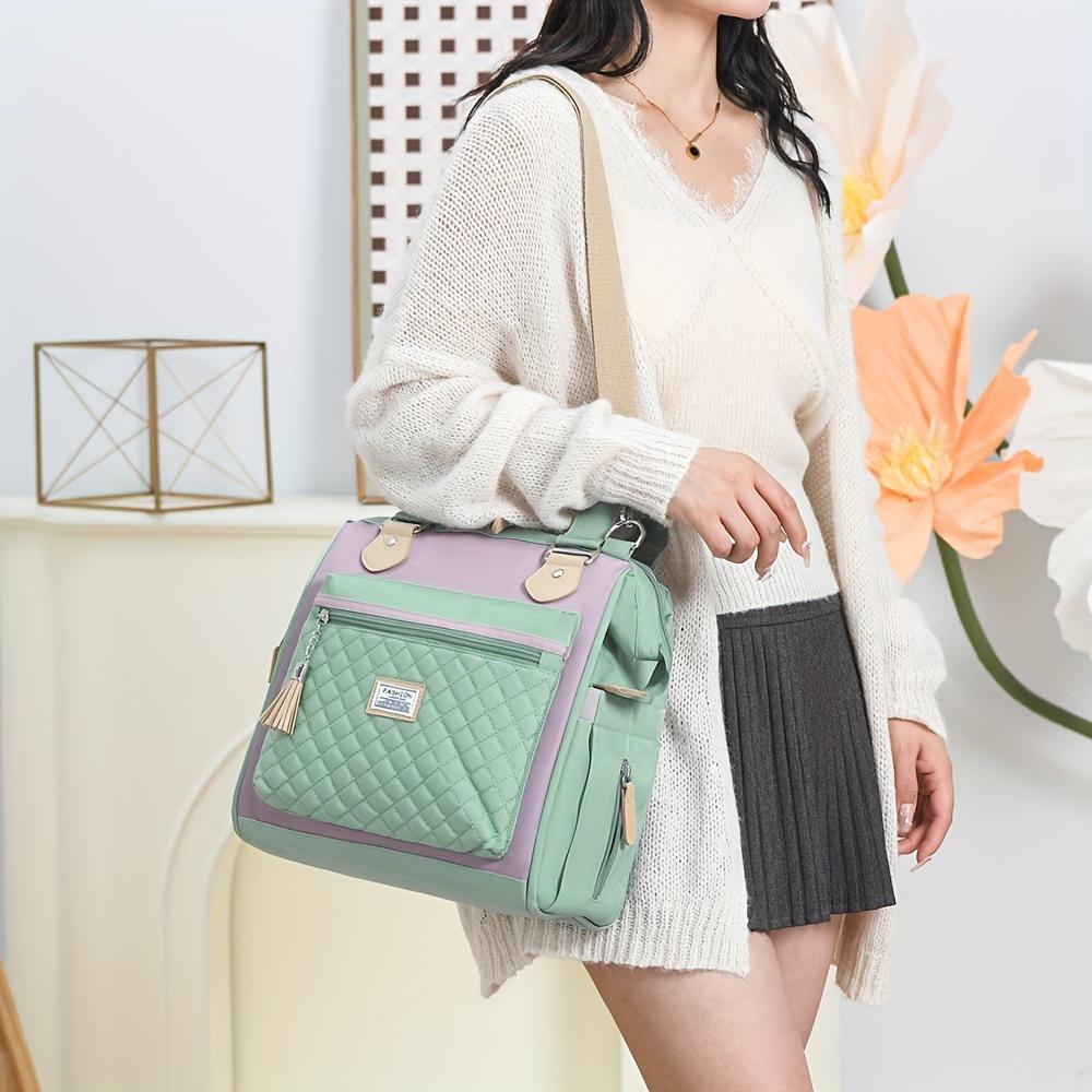 1Pc The Fashionable Large-Capacity Insulated Lunch Bag With Handle Is Suitable For Outdoor Camping Dining Without Touching Food