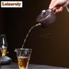 200ml Yixing Purple Clay Teapot Handmade Sprinkle Gold Large Caliber Pot Raw Ore Purple Zhu Mud Kettle With Strainer Zisha Tea
