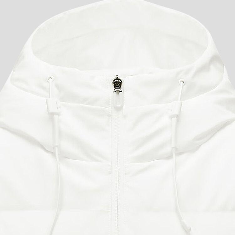 Skechers Basic Sports Series Solid Color Comfortable Fashion Down Jacket Women Outerwear Bright-White P424W073-0019