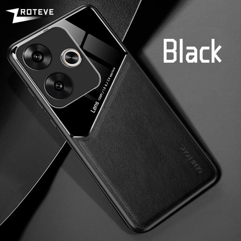 Для Redmi13 чехол Zroteve кожа текстура мягкая рамка ПК чехол для Xiaomi Redmi 13 13C Xiomi Redmi13C Global Phone чехлы для телефонов CHINA&For Redmi 13 чёрный