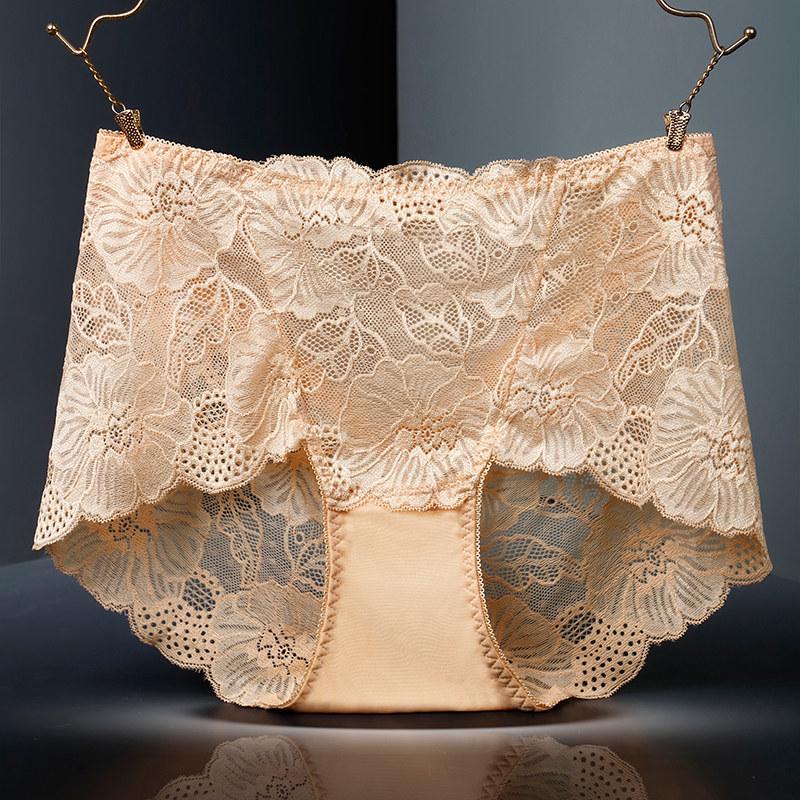 Yu Mei 319 Women's Plus Size High Waist Lace Trim Cutout Panties