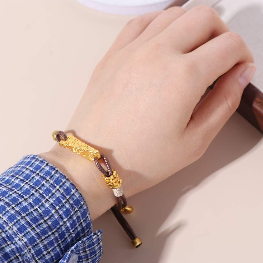 Exquisite Weave Hand Rope Retro Metal Bracelet Unique Woven Beaded Bracelet  Unisex