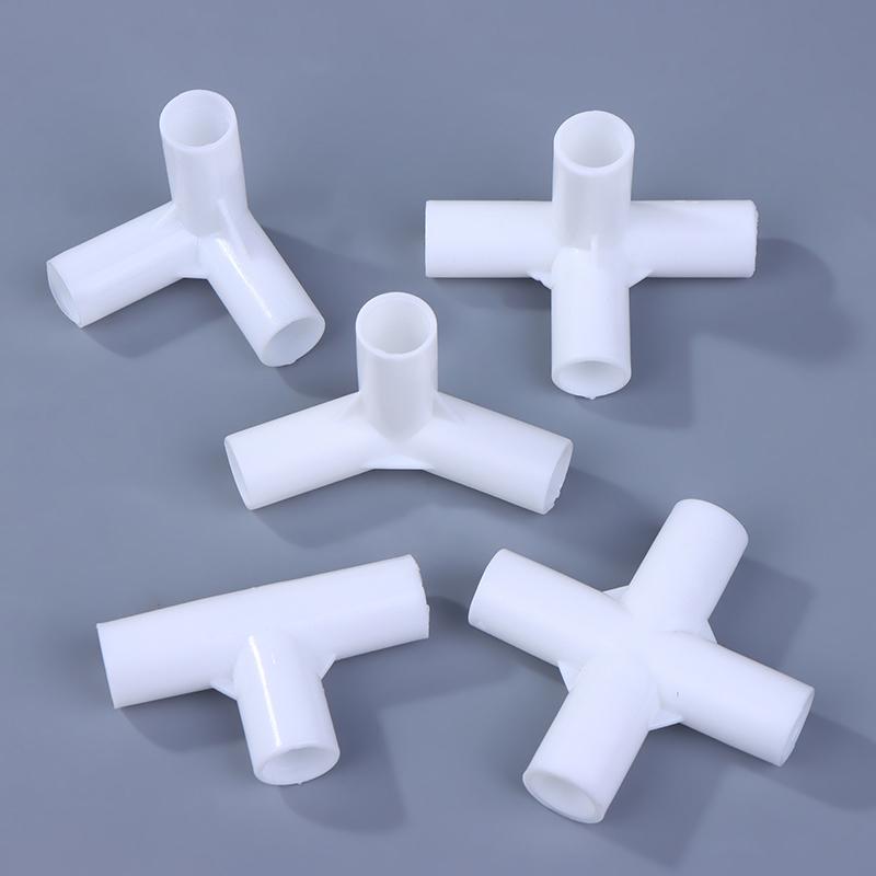 Conector de Tubo de Plástico Branco 12mm 10 Peças Para Móveis DIY Prateleira Guarda-roupa Barraca Junta Fixa Encaixe Com Reto Cotovelo T Quatro V