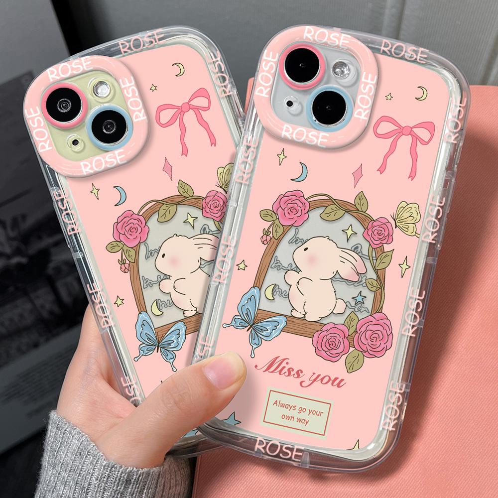 Mobile Phone Cases for iPhone 11 13 XR 15 Pro Max 12 14 Pro Max Case iPhone 16 7 Plus 8 Plus XS Max Cartoon Pattern Anti-drop Protection Shockproof