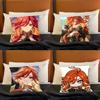 Genshin Impact Mavuika Throw Pillow Case For 45x45cm55x55cm30x30cm For Home Bedroom Decoration And Protector