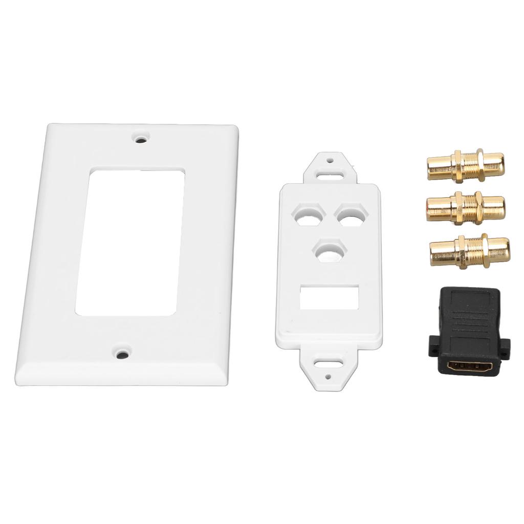 3RCA Wall Plate HD Multimedia Interface 4K Ultra HD AV Combo Port Plate HDTV Home Theater