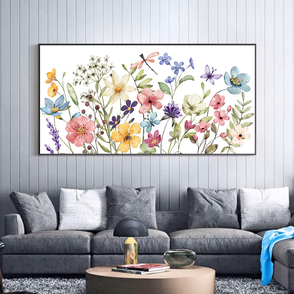 Coloful Watercolor Wildflower Art Flowers Posters Leaves Botanical Canvas Prints Painting Wall Art Picture Living Room Bedroom Office Decor