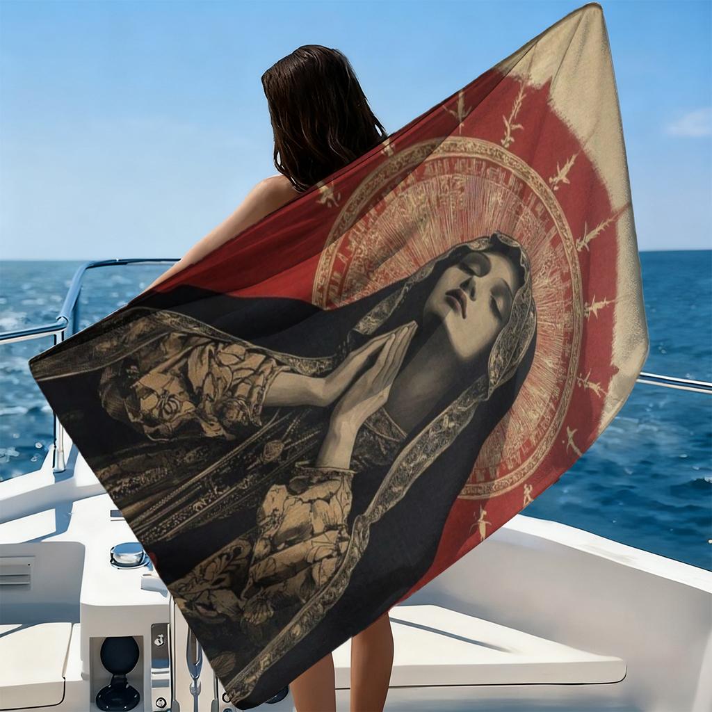 1pc Goddess's Prayer Beach Towel Quick-Drying Towel For Beach Pool Sport Yoga Gym Home Towel Gift for Friends Sand Free Towel