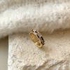 Copper Contemporary Vintage Ring For Women With Luxurious Gold Finish And Dazzling Geometric Diamond Detailing