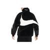 Nike Giacca da Uomo in Velluto di Visone Sintetico con Collo Alto e Zip Nera FB7664-010