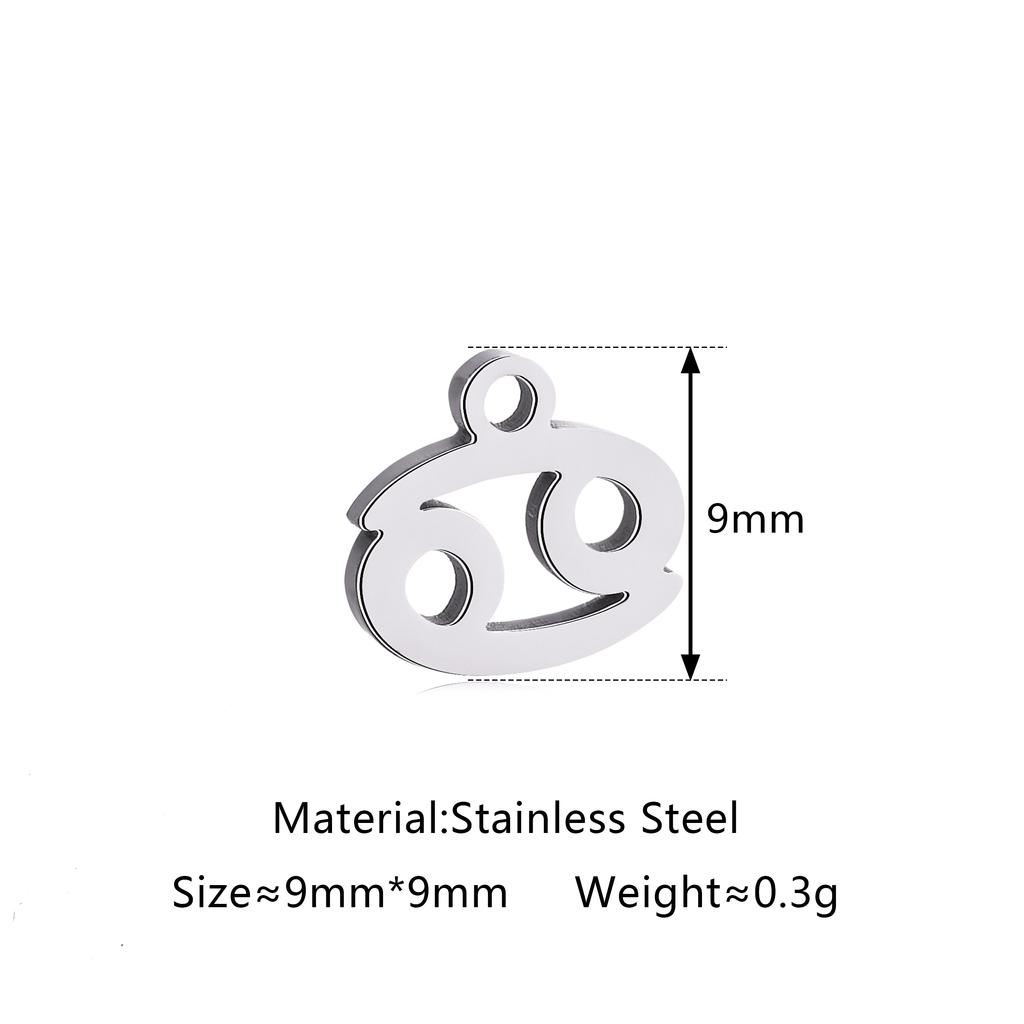 5Pcs/Lot Stainless Steel 12 Zodiac Sign Charms Mini Constellation Pendants DIY Handmade Craft Necklace Bracelet Jewelry Making