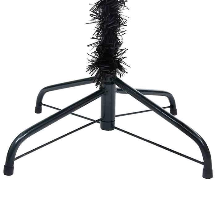 Maison Exclusive - Arbre de Noël artificiel pré-éclairé et boules noir 150 cm PVC