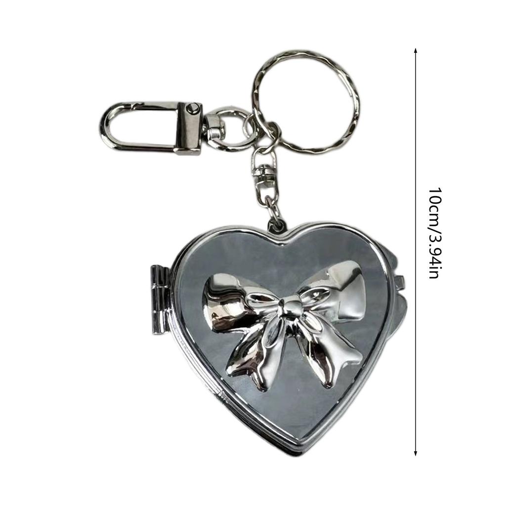 Lovely Bowknot Love Heart Charm Pendant Portable and Sturdy Acrylics Alloy Keychain Accessory for Fashionable Women