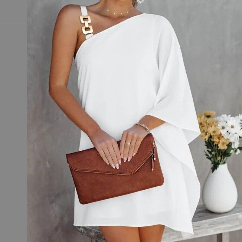 

Модное диагональное воротничковое платье с открытыми плечами для женщин, повседневное свободное женское платье с цветочным принтом, сексуальное женское платье 26511 XXL белый