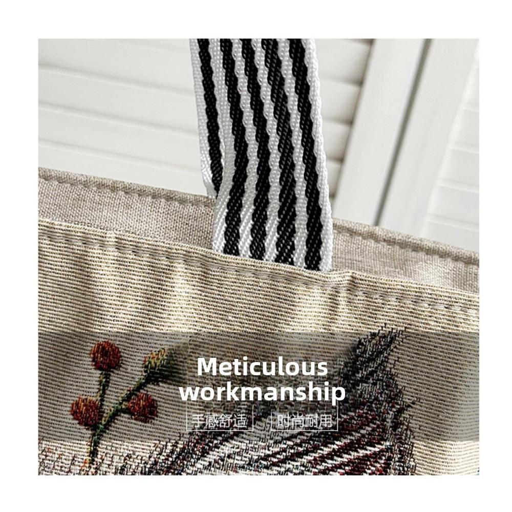 Ethnic Style Embroidered Canvas Bag Sofa Cloth Shoulder Women's Bag Women's Cross-border Leisure Gold Silk Embroidered Backpack