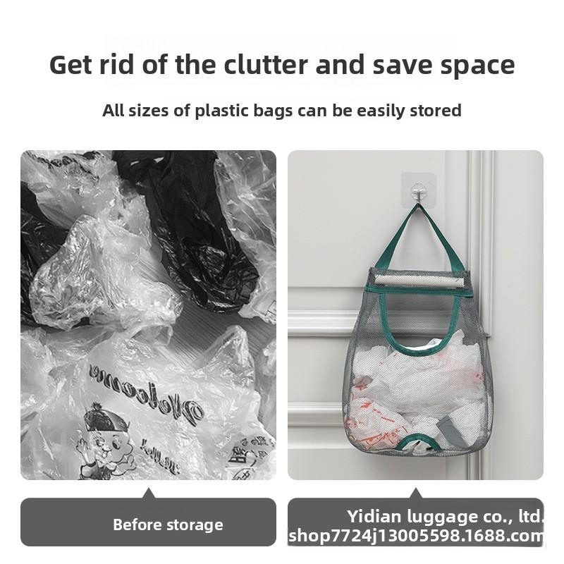 Large Capacity Kitchen Wall-mounted Garbage Bag Storage Artifact Plastic Bag Storage Bag Hanging Shopping Bag Storage Bag Storage Hanging Bag