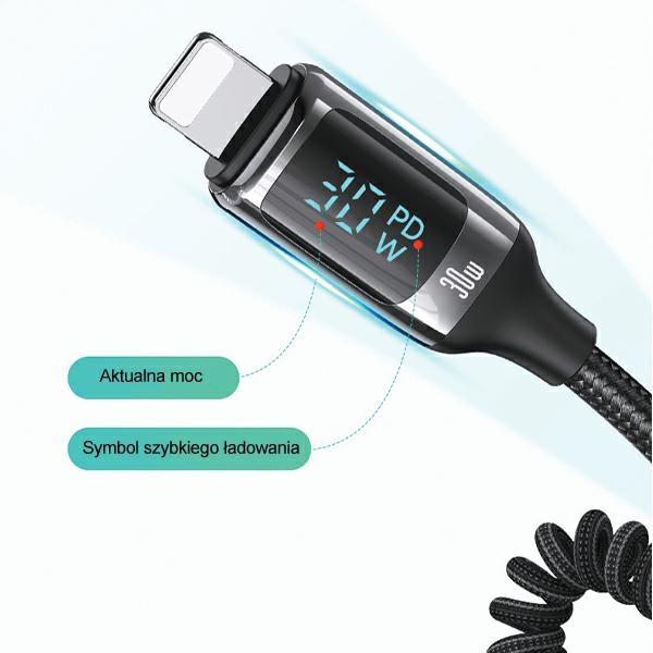 USAMS Land. Alone. C37 1Xusb+1Xusb-C 60W +Kabel Ligtning 30W Pd+Qc Szybkie Ładowanie Czarny/Black Cc193Cc01 (Us-Cc193)