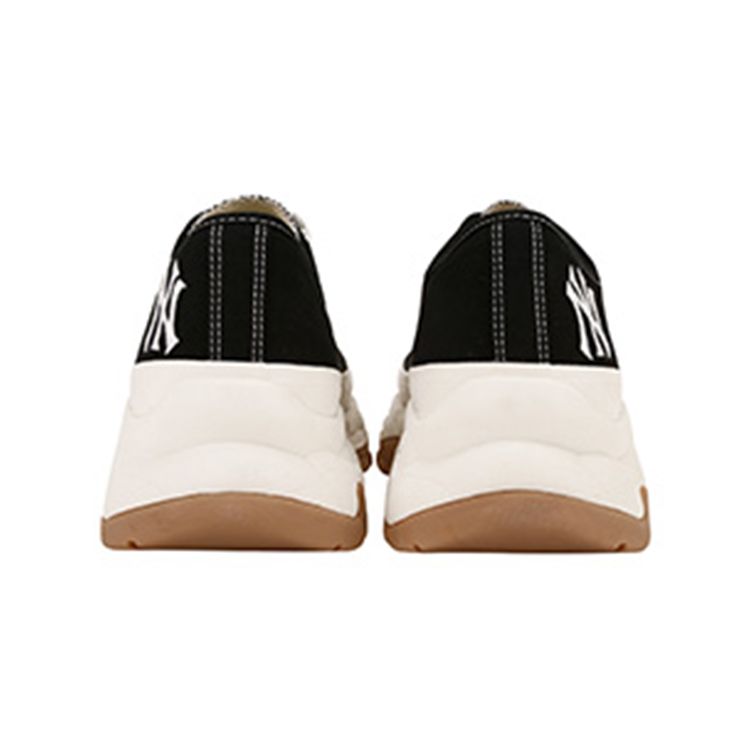 MLB Chunky High Low New York Yankees Lace-Up Non-Slip Wear-Resistant Low-Top Canvas Shoes Unisex sneakers Black 32SHU2111-50L