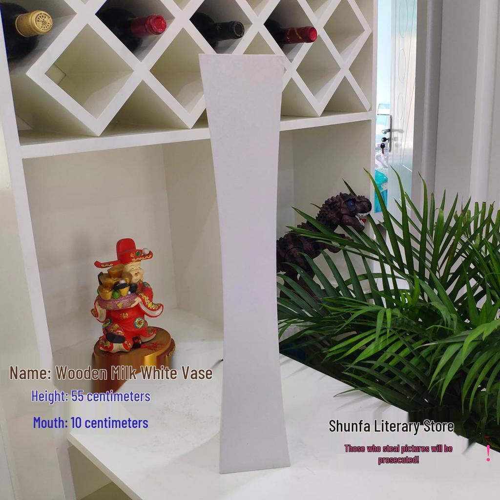 Nordic Large Resin Rattan Vase for Dried Flowers - Ceramic Look, Iron Art Floor Decoration.