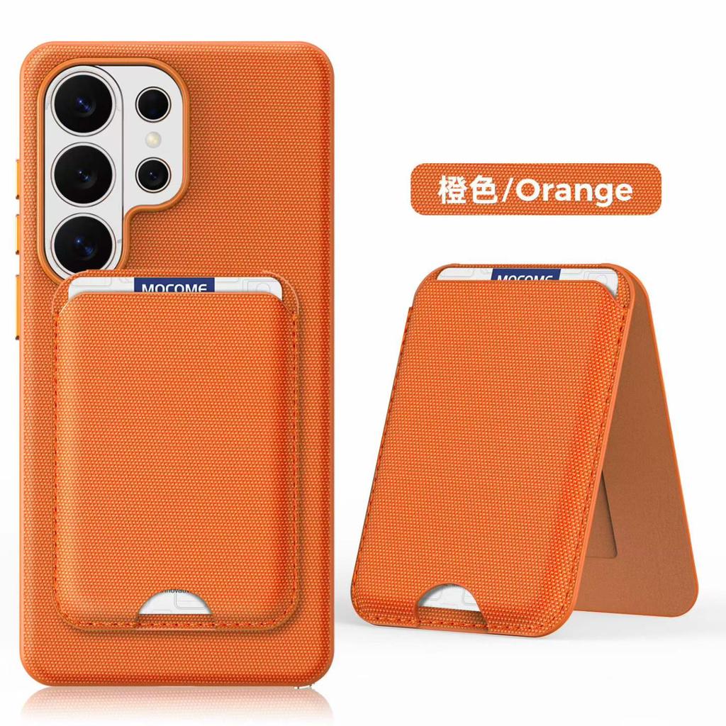 Original Tech Woven Magnetic Card Holder Leather Case for Samsung Galaxy S26 Ultra S25 S24 for Magsafe Charging Protect Cover