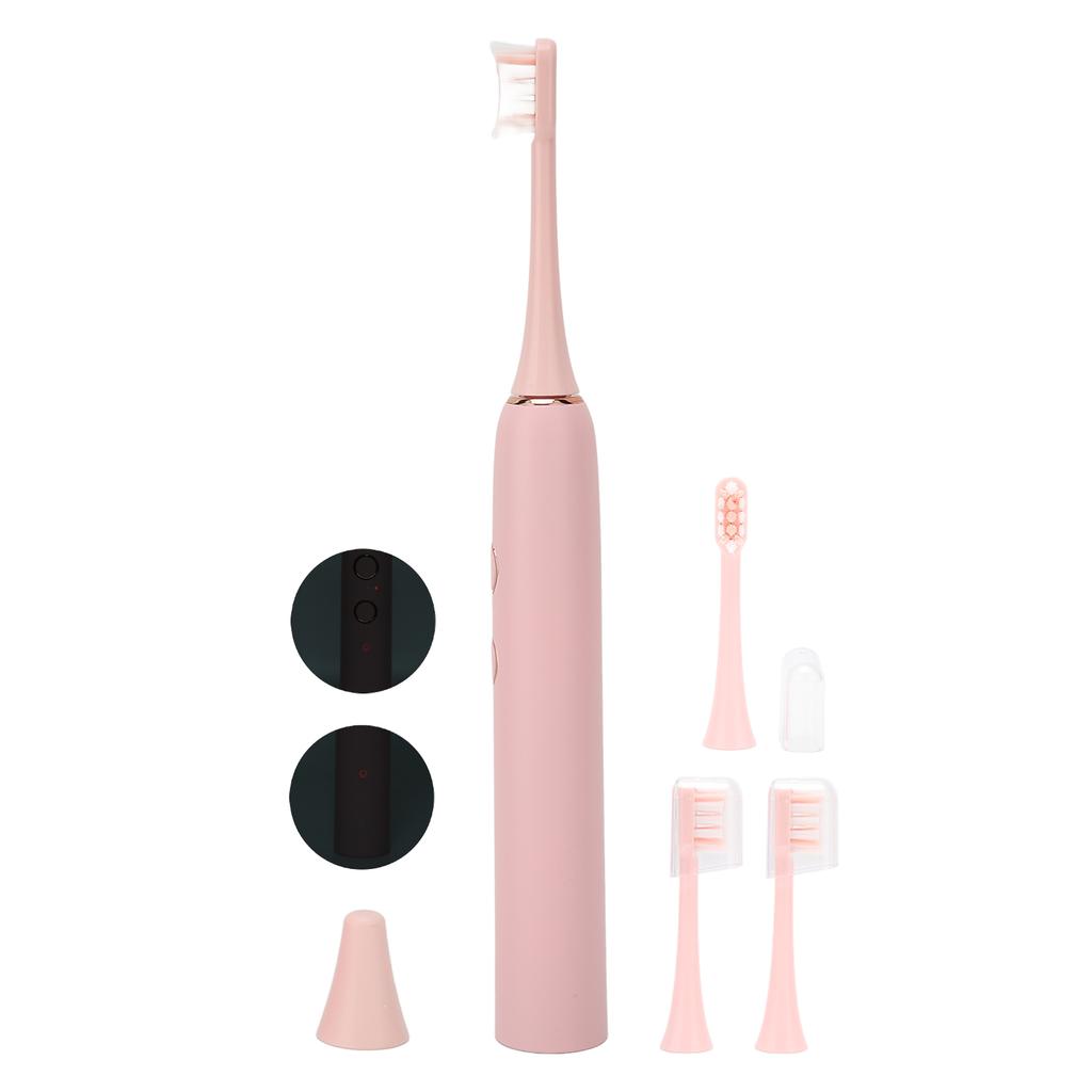 Electric Toothbrush Adult Teeth Cleaning Whitening Mode Adjustable Rechargeable Toothbrush Pink