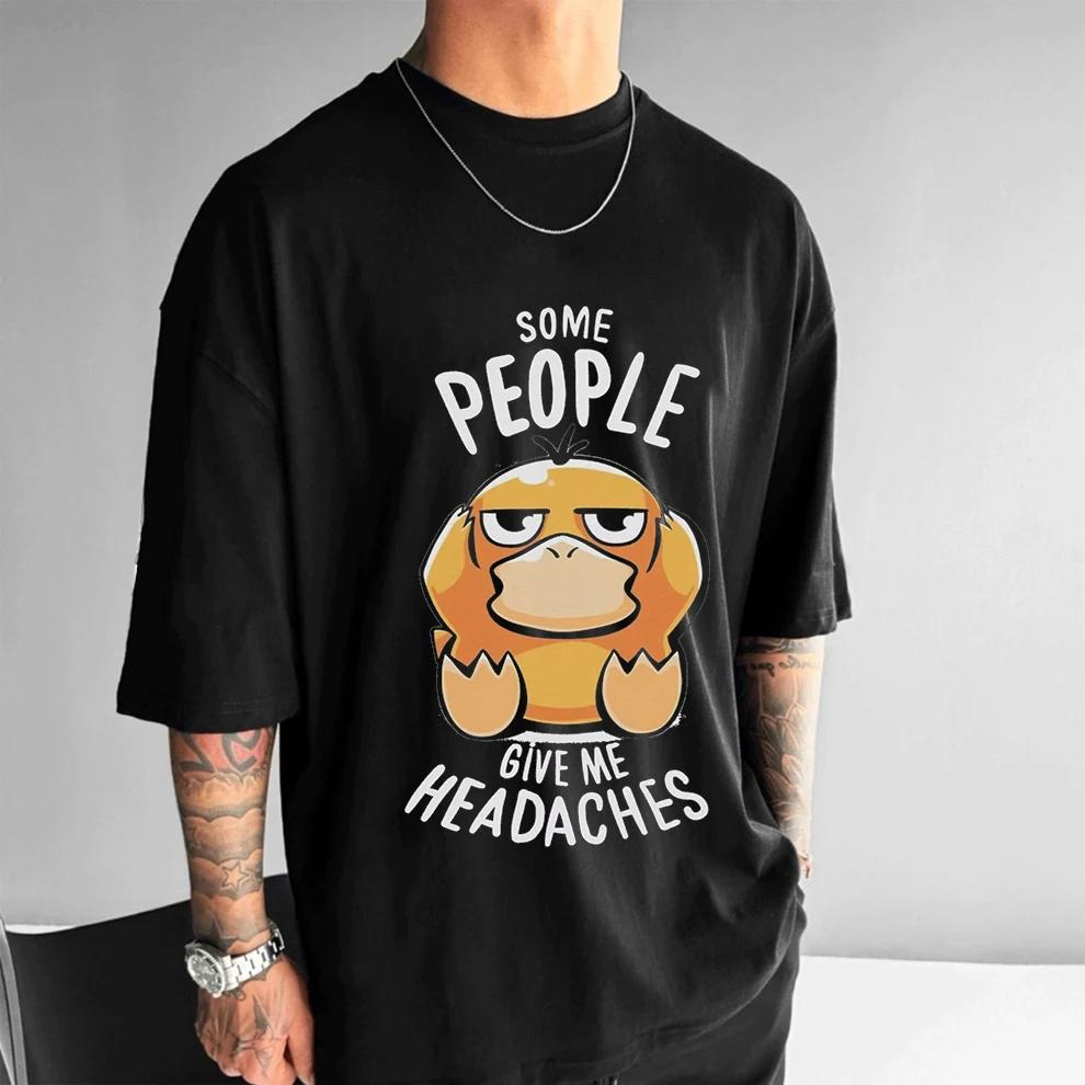 

Miniso Anime Pokemon TShirt Summer Clothes Short Sleeve Psyduck TShirts Unisex Streetwear Casual Cute Women Cool TShirts Tee XL
