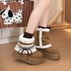 Women's thick soled snow boots with plush insulation 2026 new winter height increasing and cotton wool boots
