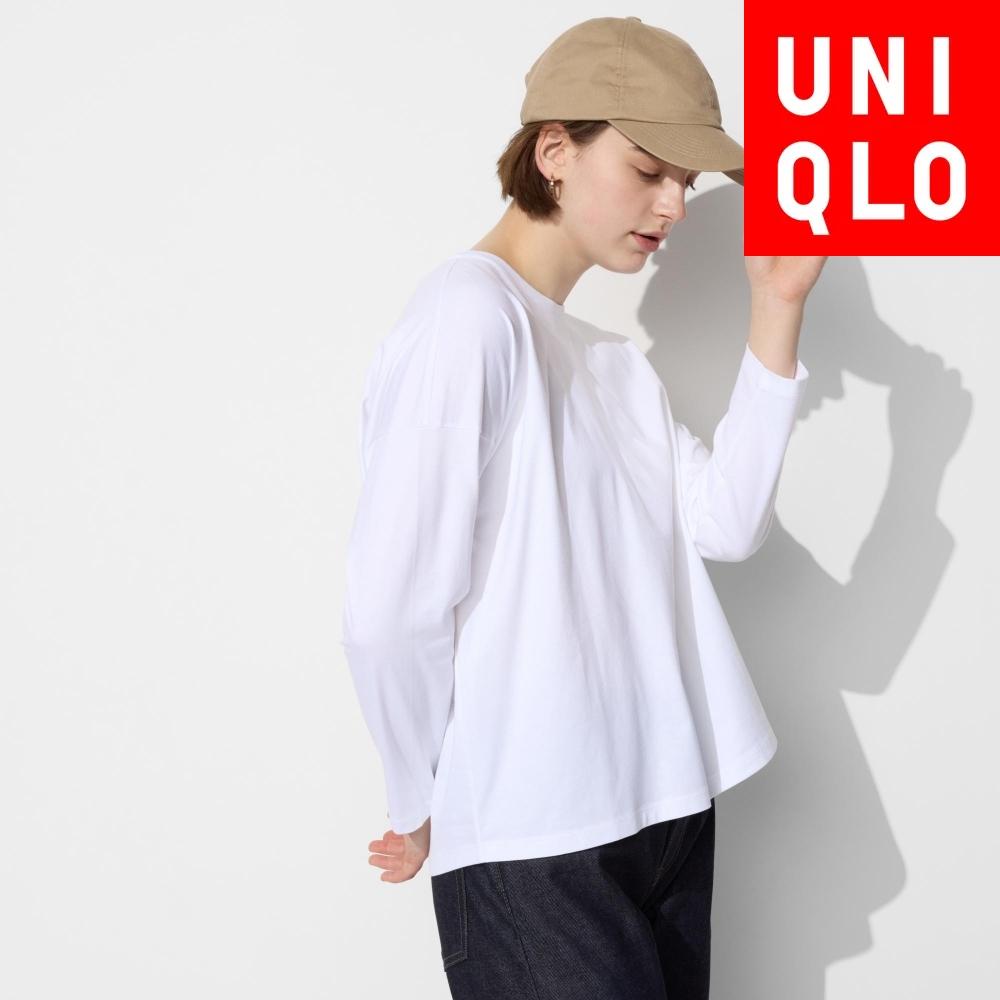 

Uniqlo Гладкий Хлопок Расслабляющая Футболка Длинный Рукав 09 BLACK/WOMEN M