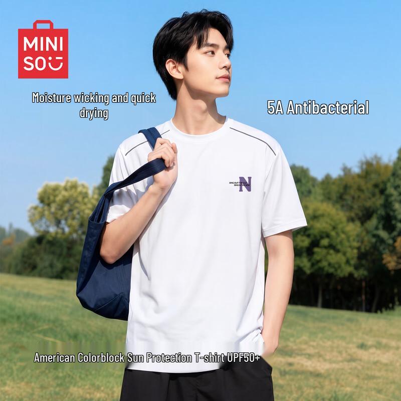

MINISO Men s Sun Protection Quick-Dry Casual Short Sleeve T-Shirt 2XL