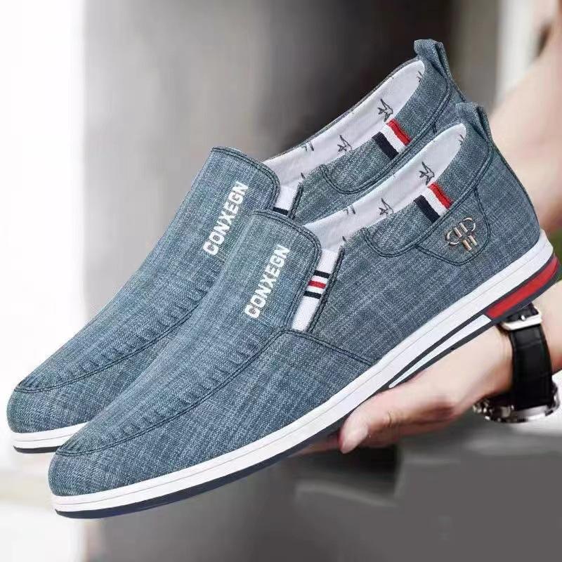 Herrenschuhe Frühling Stoffschuhe Herren Deodorant Slipper Canvas-Schuhe vielseitige Freizeitschuhe Schuhe