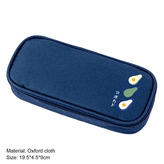 Pen Case Large Capacity Dust-proof Stationery Oxford Cloth Fruit Print Pencil Case for Daily Use