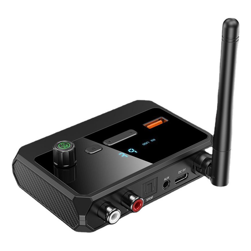 

Bluetooth 5.3 аудио приемник поддержка USB U-Disk Play беспроводной адаптер R/L 2 RCA/3.5MM AUX/оптоволоконный разъем для автомобильного комплекта динамиков Bluetooth5.3